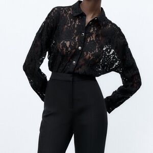 ZARA SEMI SHEER LACE TOP